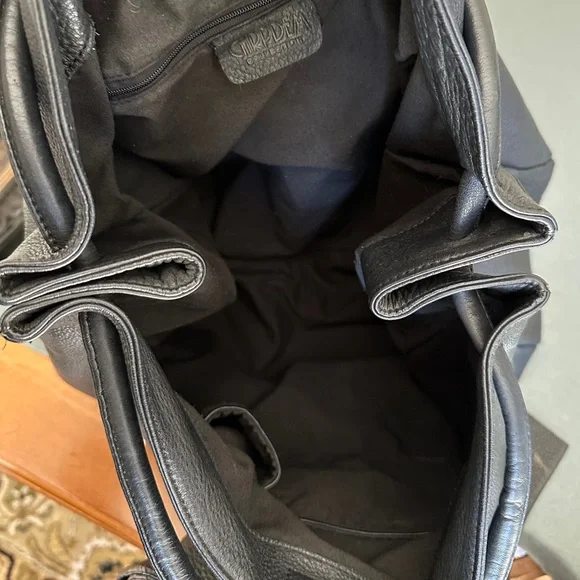 Leather Black Bow Shoulder Bag - Picture 10 of 11